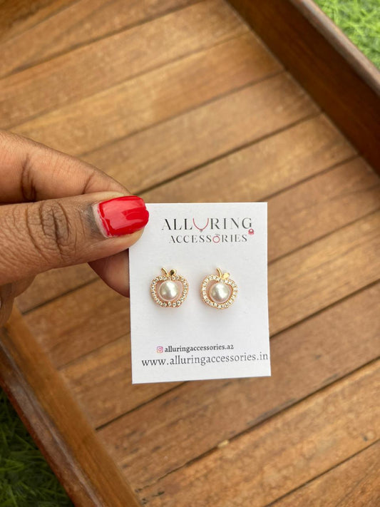 Apple pearl dailywear studs - Alluring Accessories