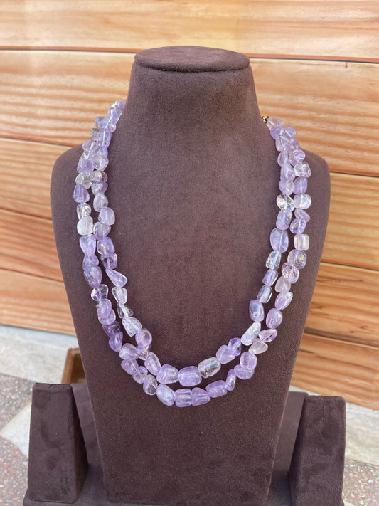 Asymmetric Layered purple crystal mala ( one two three layers) - Alluring Accessories