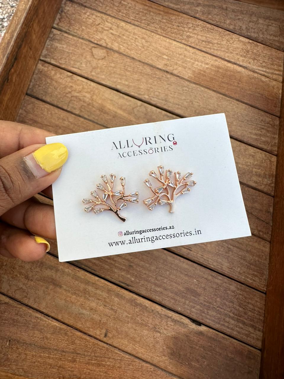 Autumn rosegold studs - Alluring Accessories