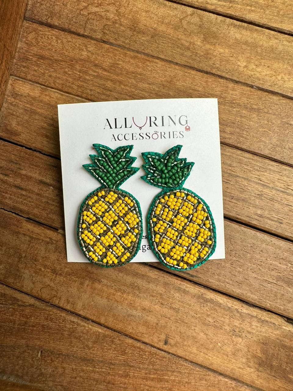 Beaded pine apple studs - Alluring Accessories