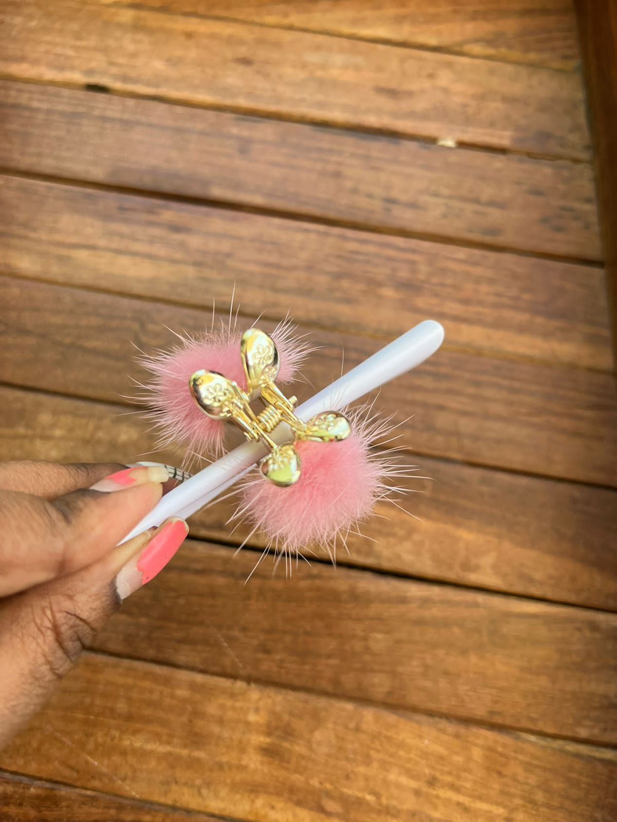 Bunny fur clips - Alluring Accessories