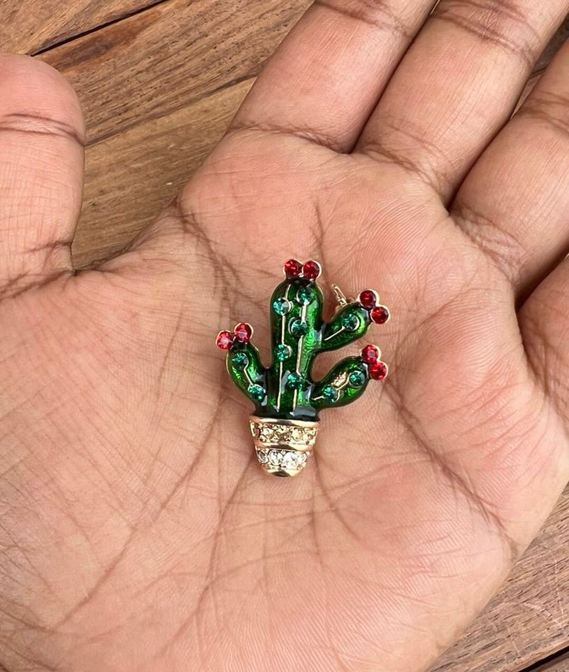 Cactus Pot Brooch - Alluring Accessories