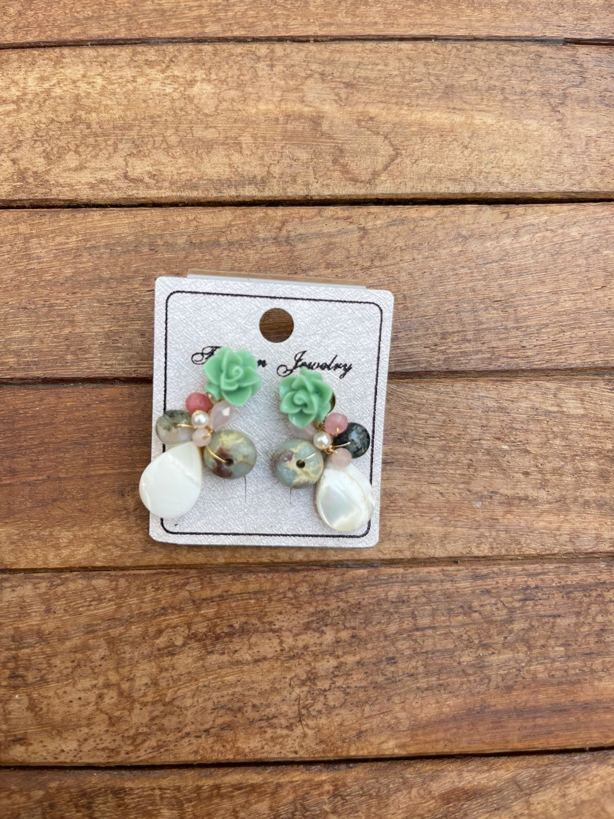 Ceramic flower embossed studs - Alluring Accessories