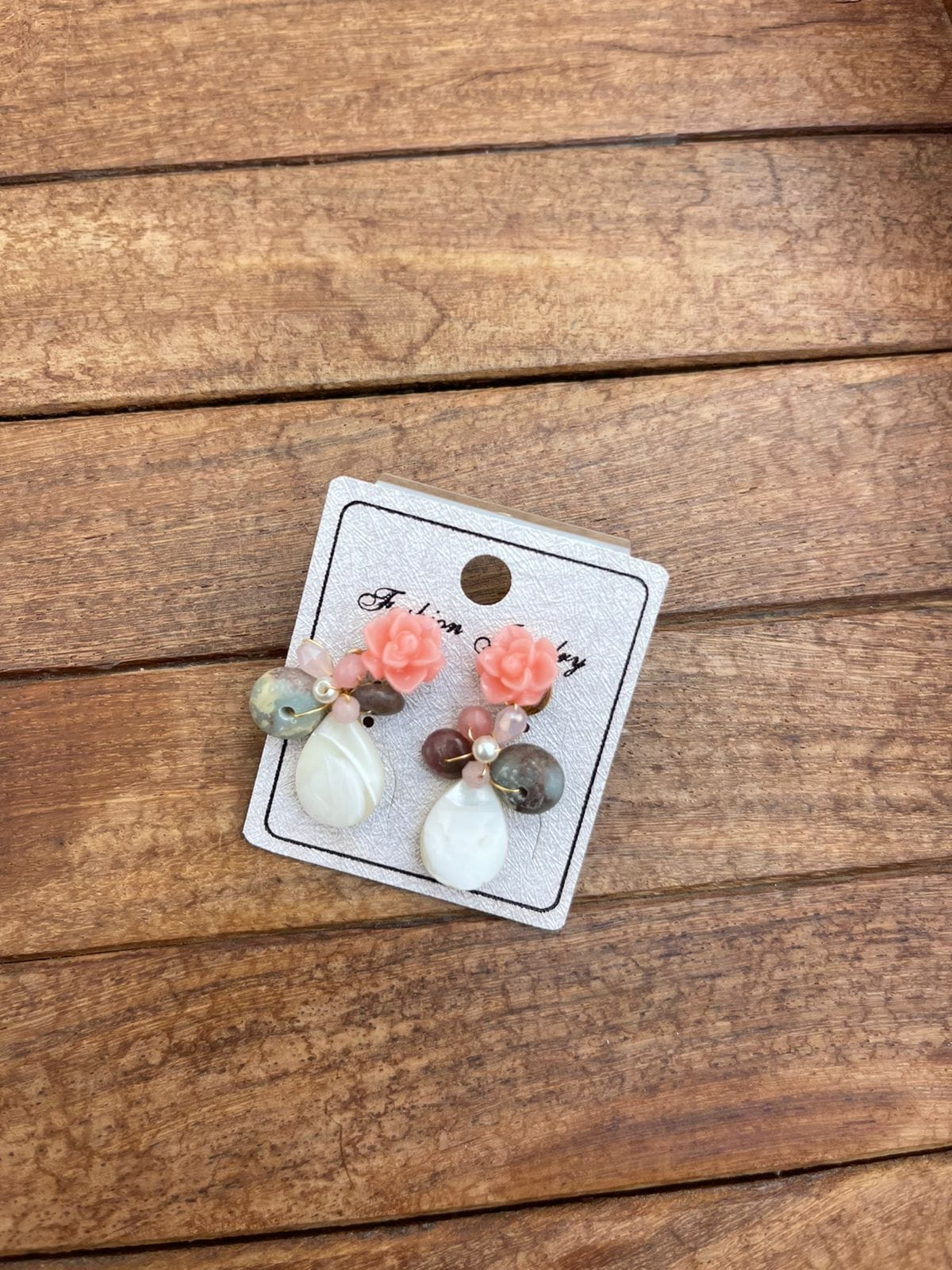 Ceramic flower embossed studs - Alluring Accessories