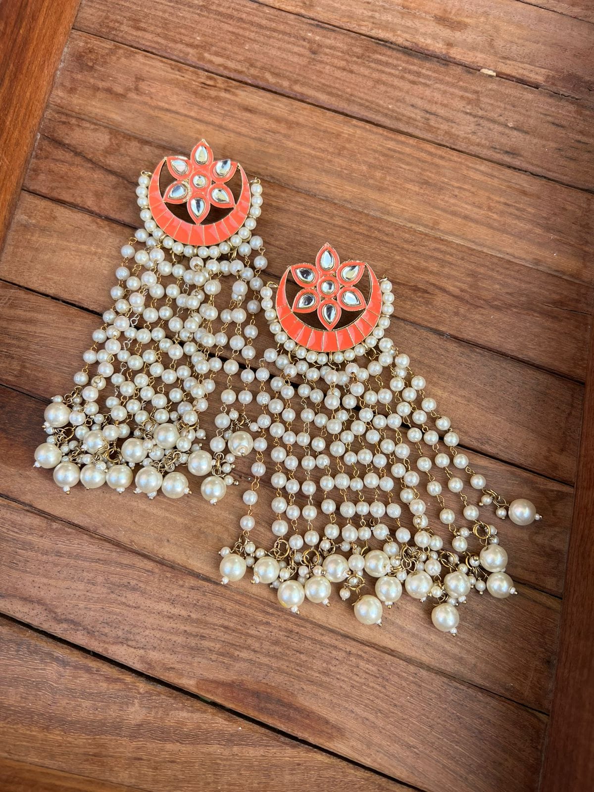 Chandbali Pearl Hangings - Alluring Accessories