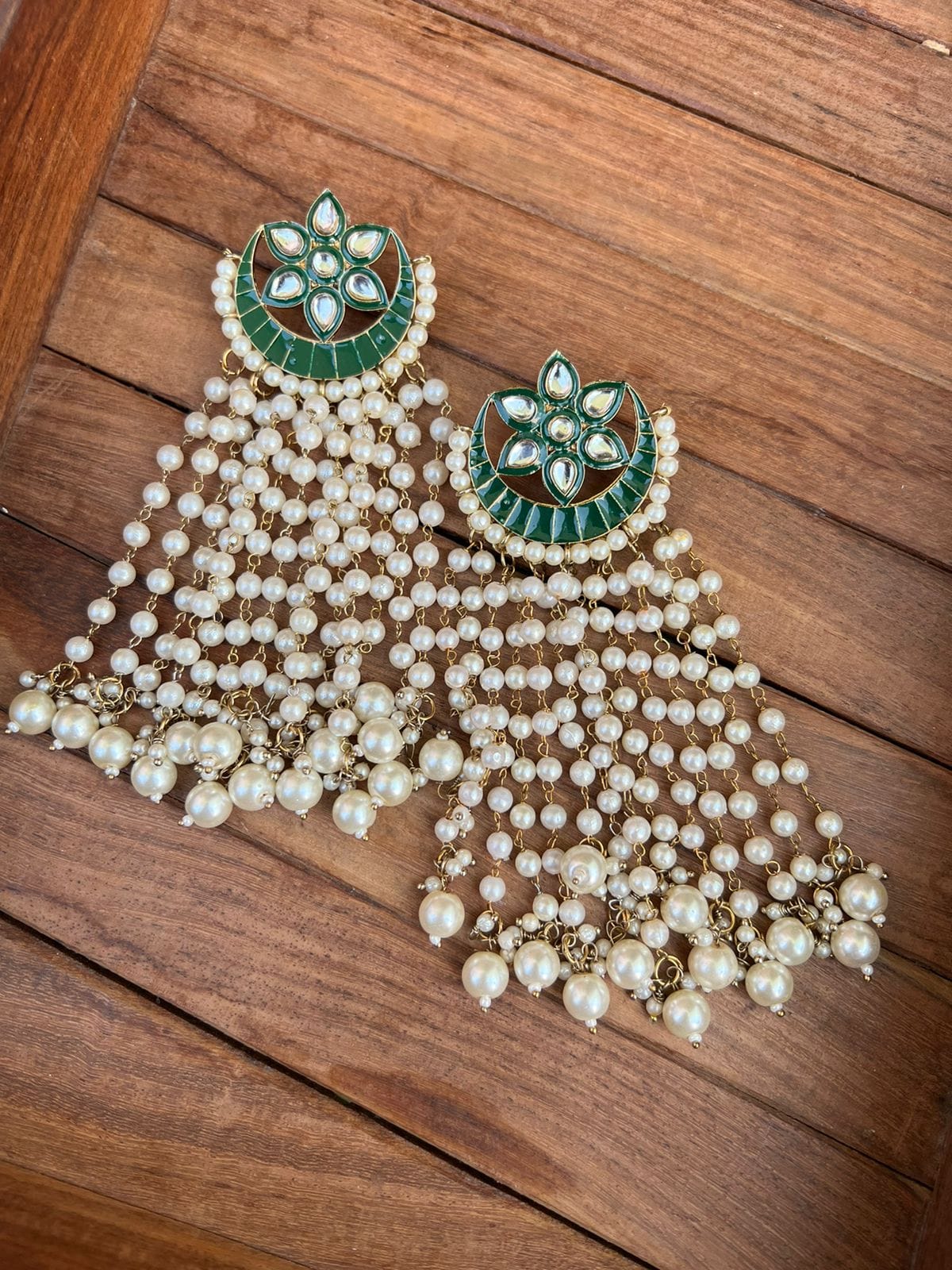 Chandbali Pearl Hangings - Alluring Accessories