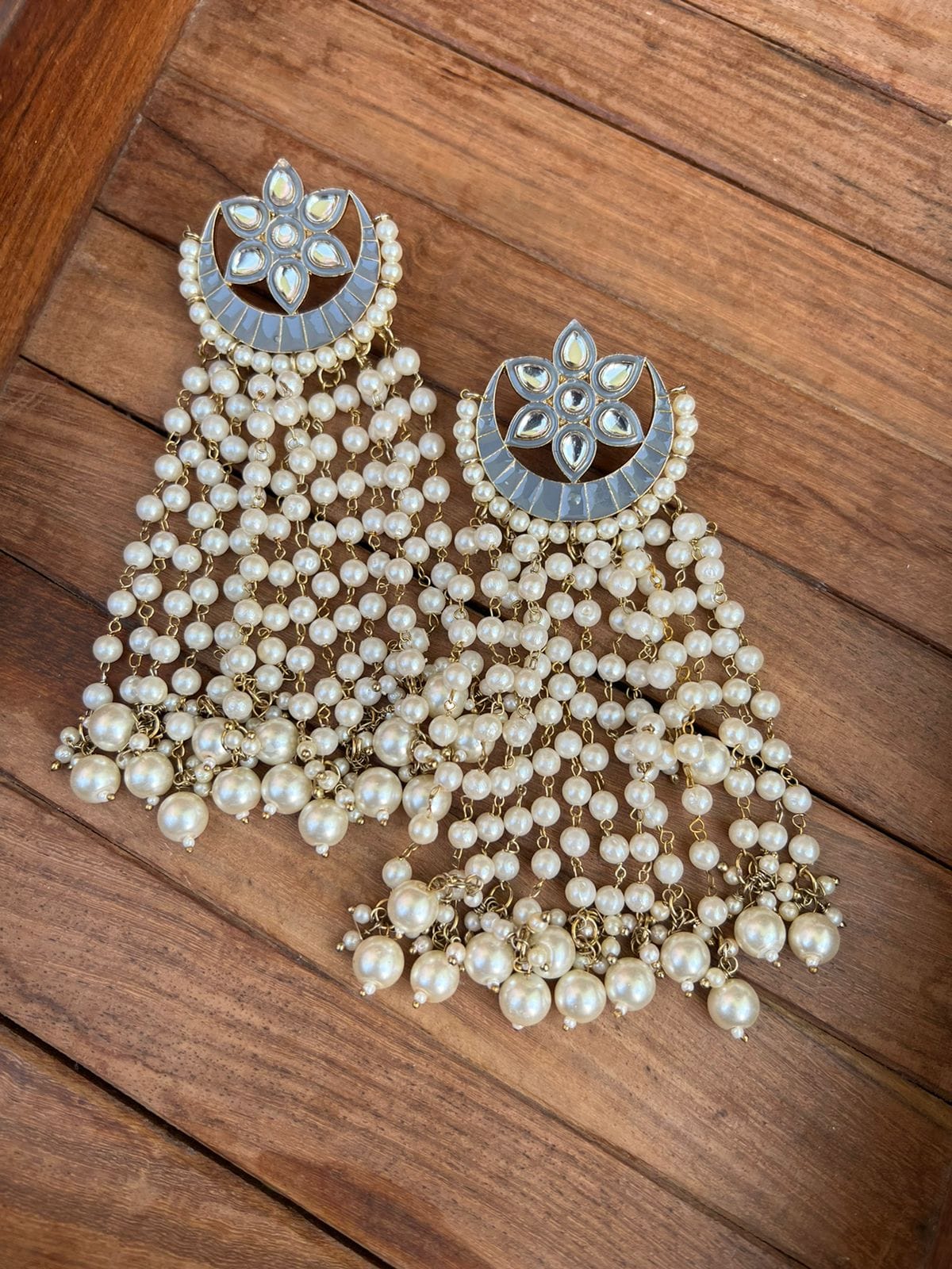 Chandbali Pearl Hangings - Alluring Accessories