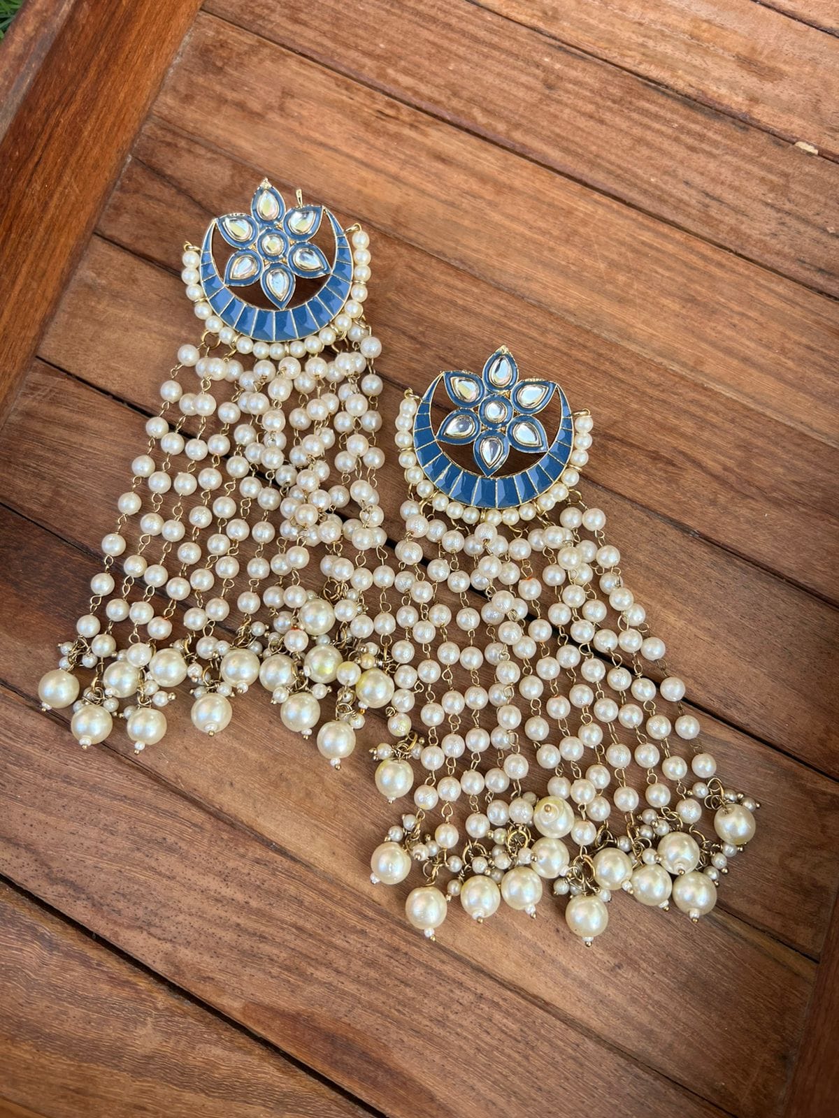 Chandbali Pearl Hangings - Alluring Accessories