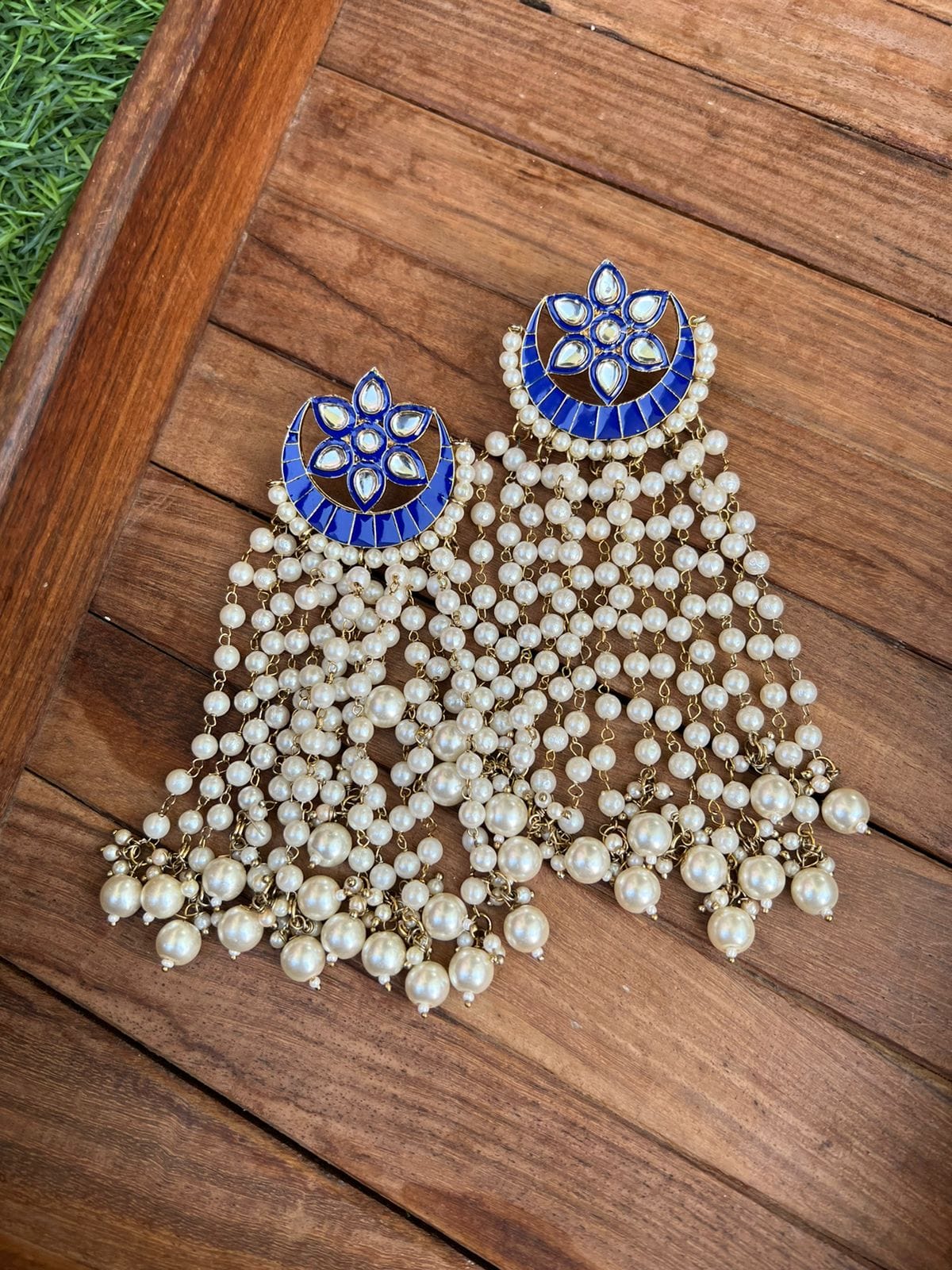 Chandbali Pearl Hangings - Alluring Accessories