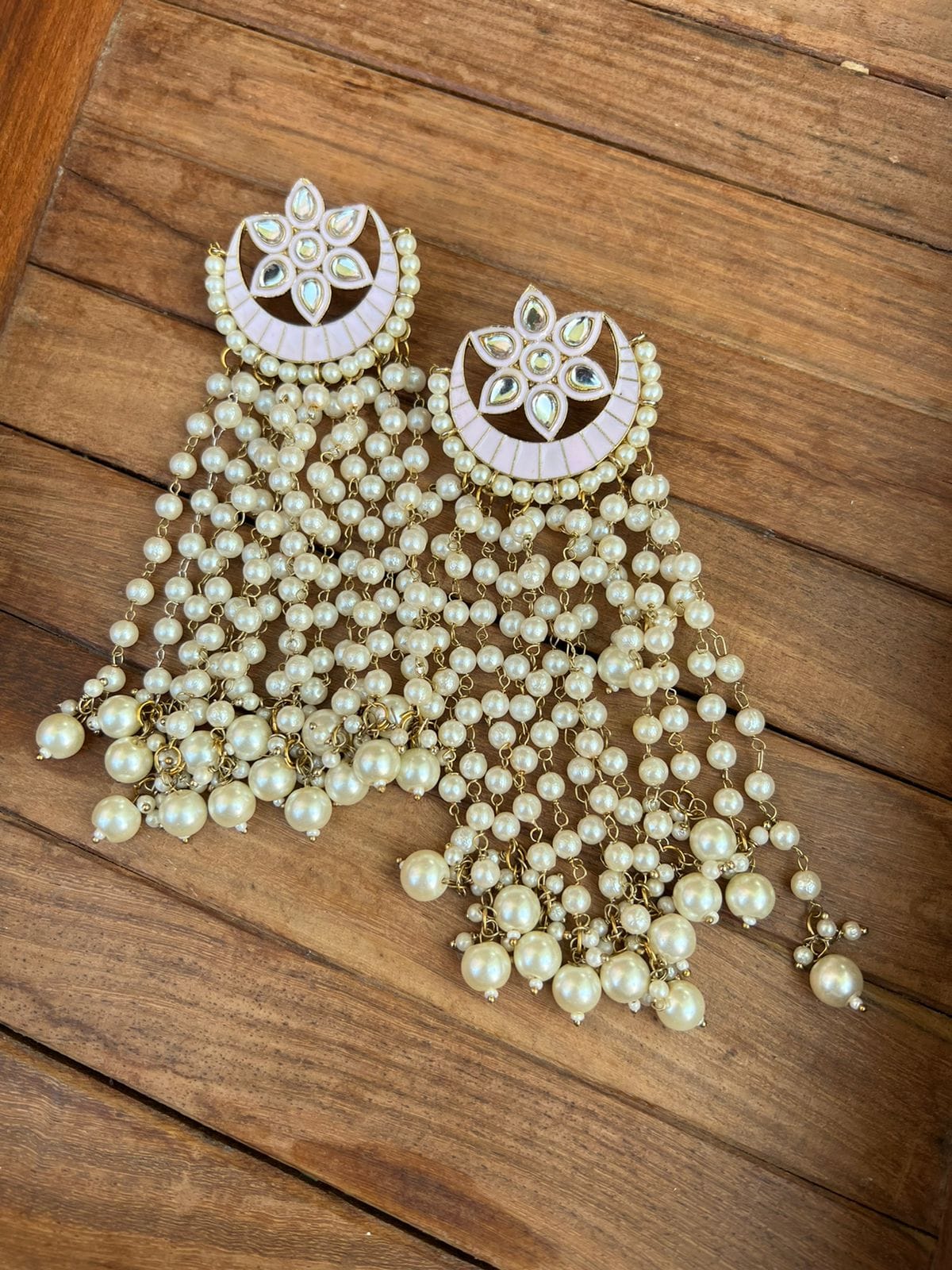 Chandbali Pearl Hangings - Alluring Accessories