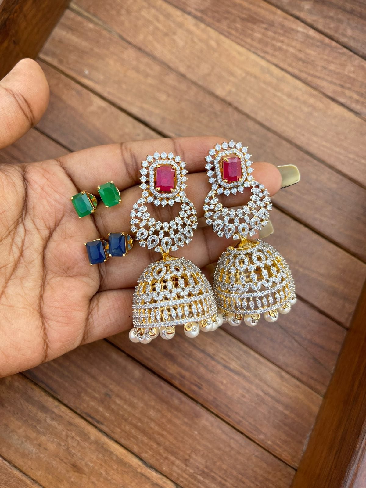 Changeable long chandbali jhumkas - Alluring Accessories