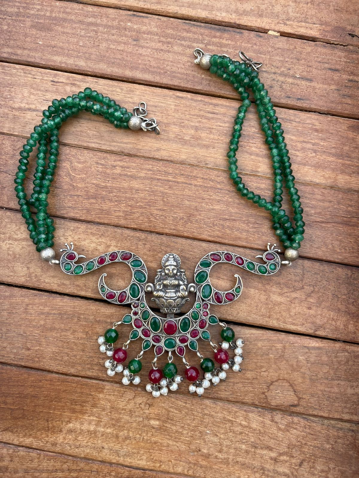 Clearance sale lakshmi devi dual peacock necklace - Alluring Accessories