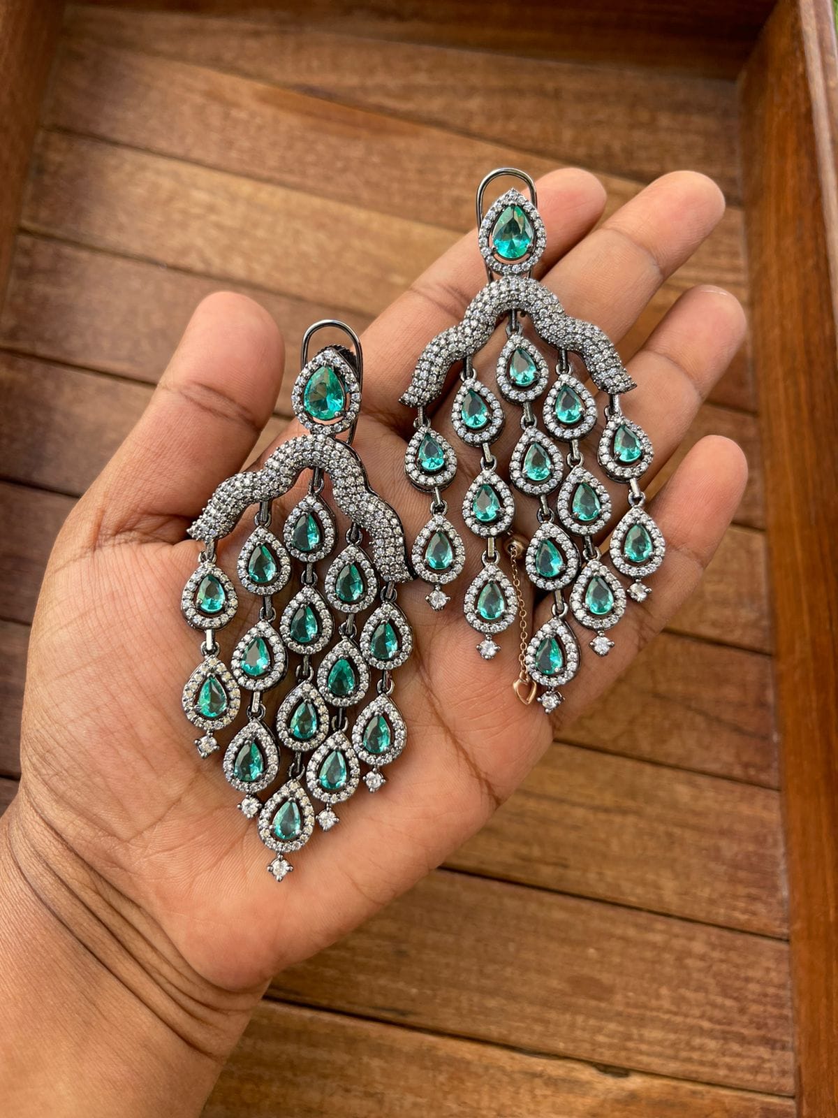 Clustered zircon hanging earrings - Alluring Accessories