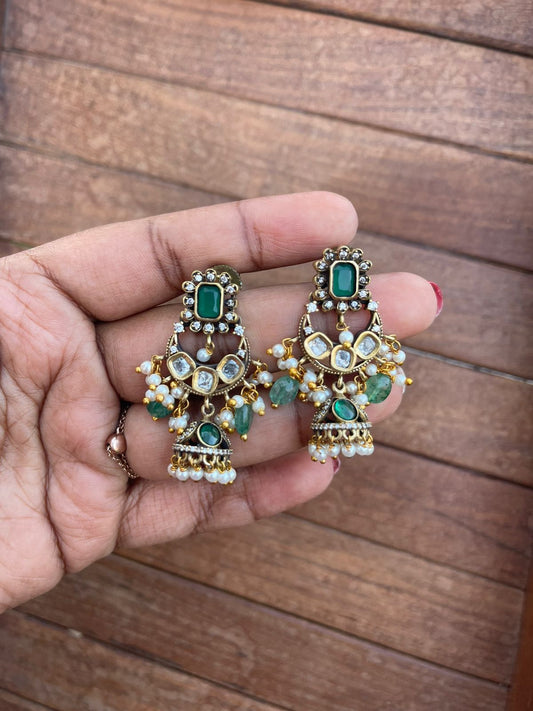 Cute victorian chandbali jhumkas - Alluring Accessories