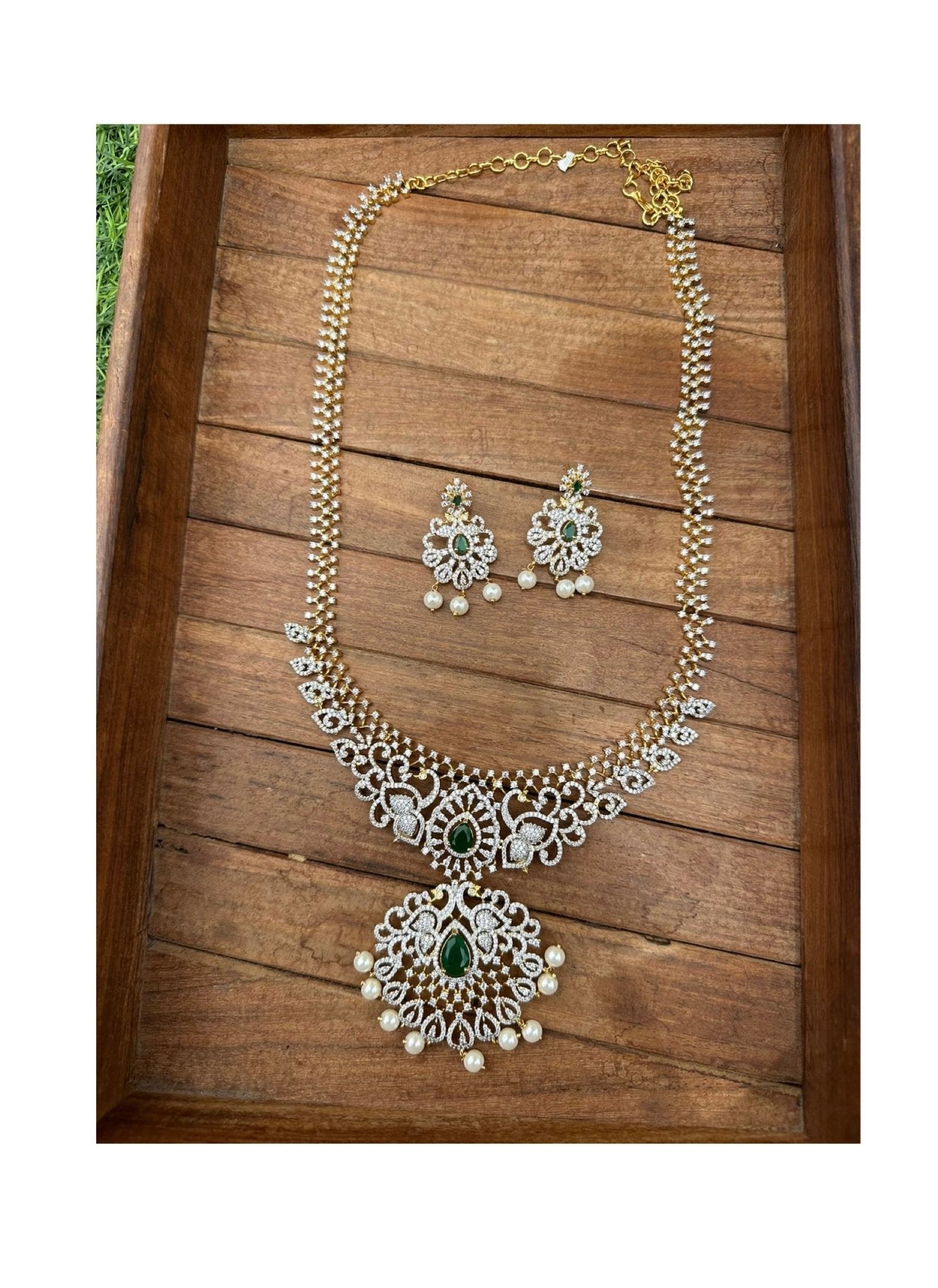 Diamond finish long traditional haram - Alluring Accessories