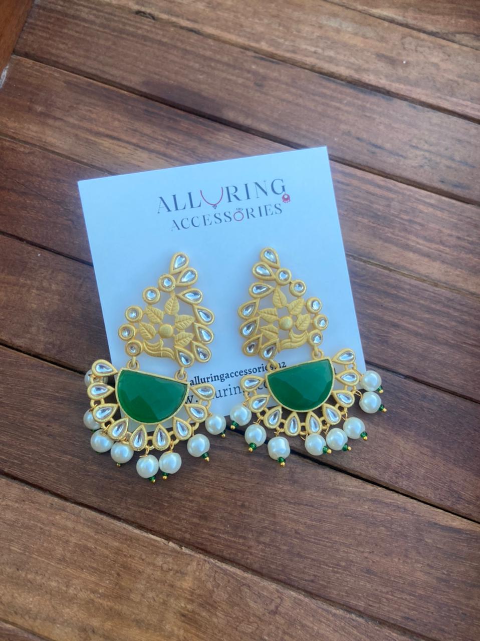 Diya Style Kundan Earrings - Alluring Accessories