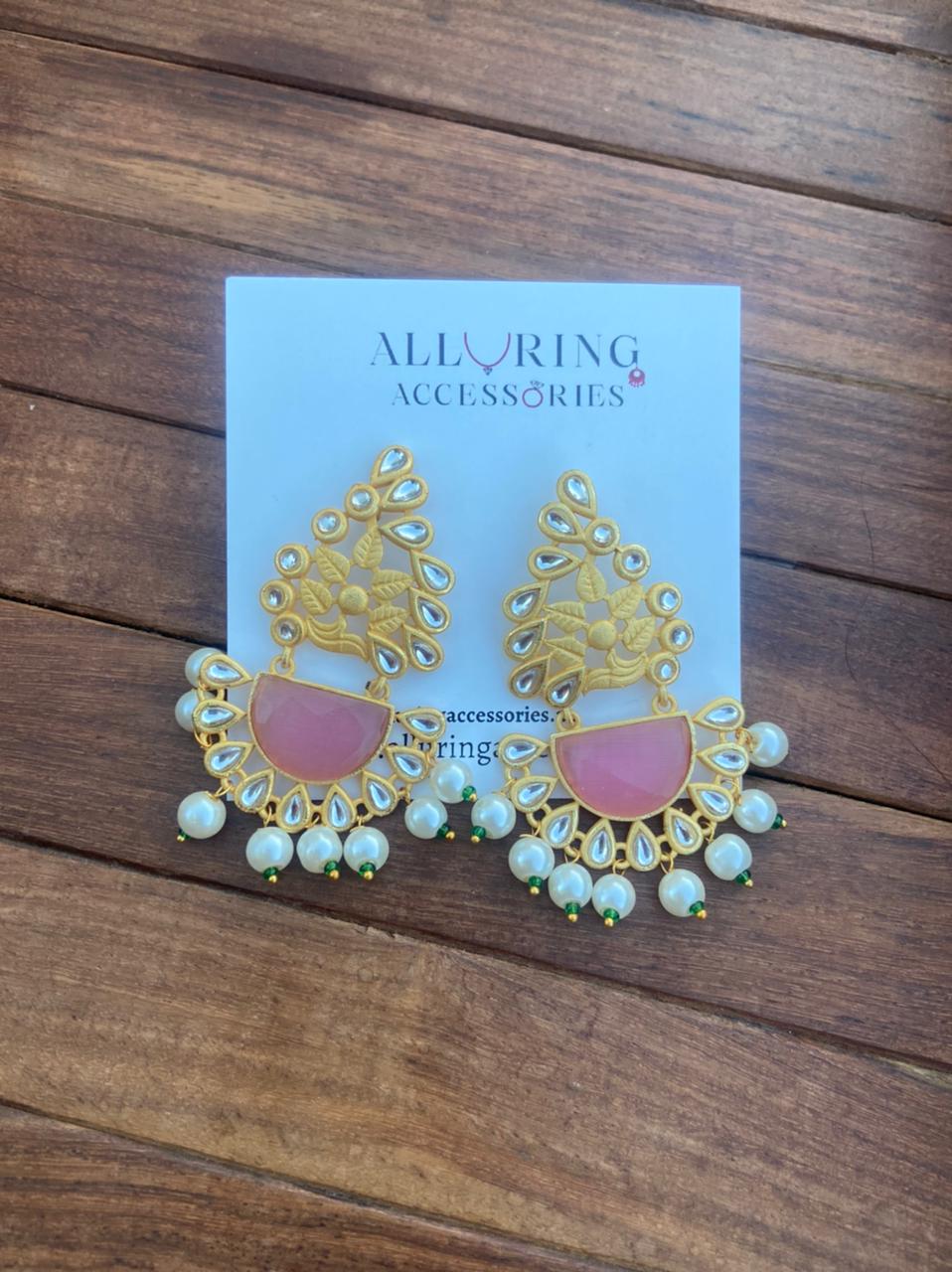 Diya Style Kundan Earrings - Alluring Accessories