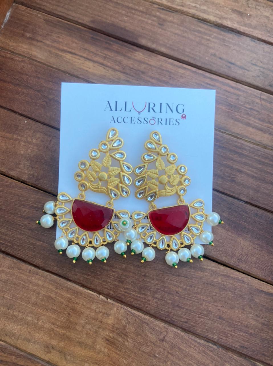 Diya Style Kundan Earrings - Alluring Accessories