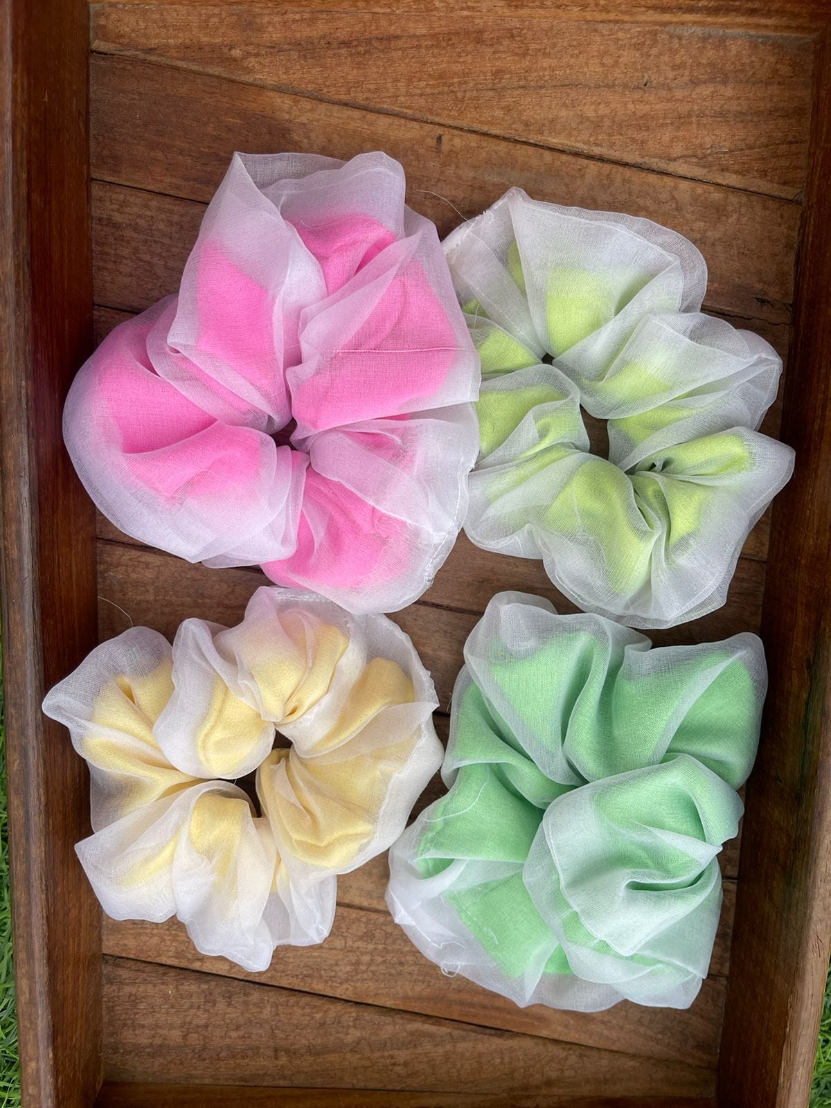 Double coloured neon scrunchies - Alluring Accessories