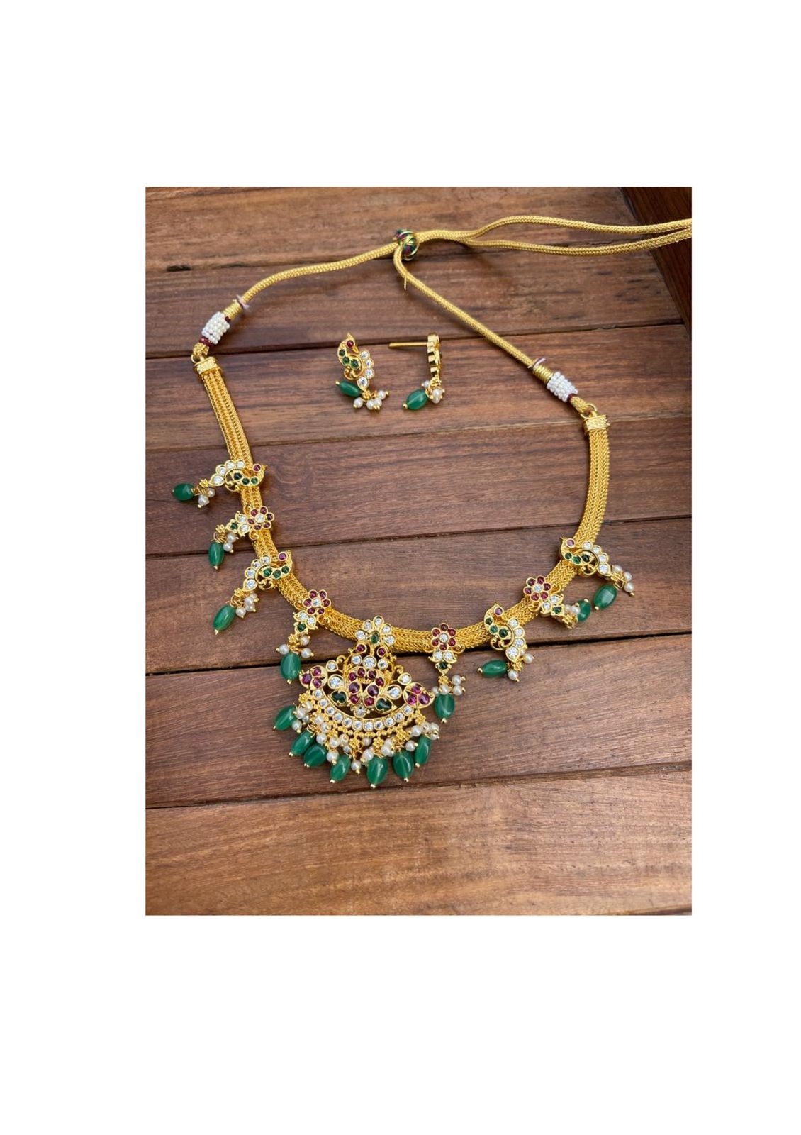 Dual Peacock chain style neckset - Alluring Accessories