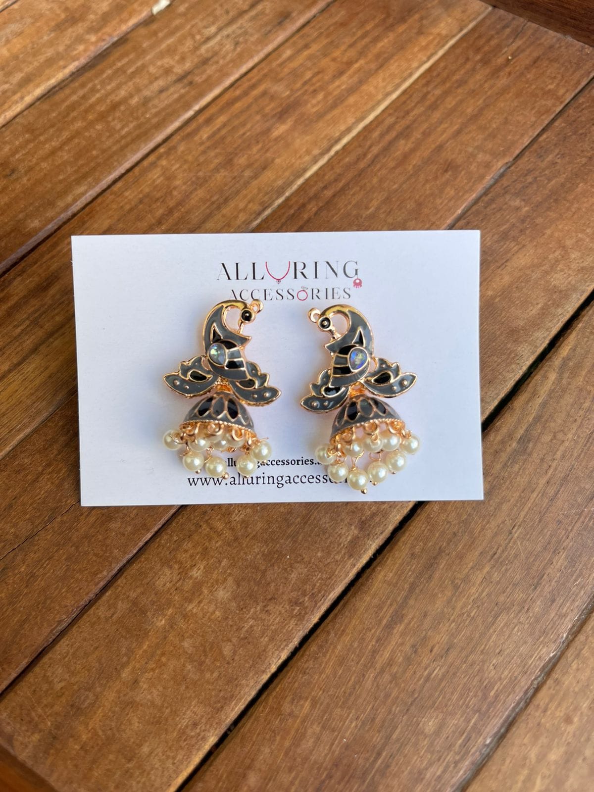 Dual peacock meenakari jhumkas - Alluring Accessories