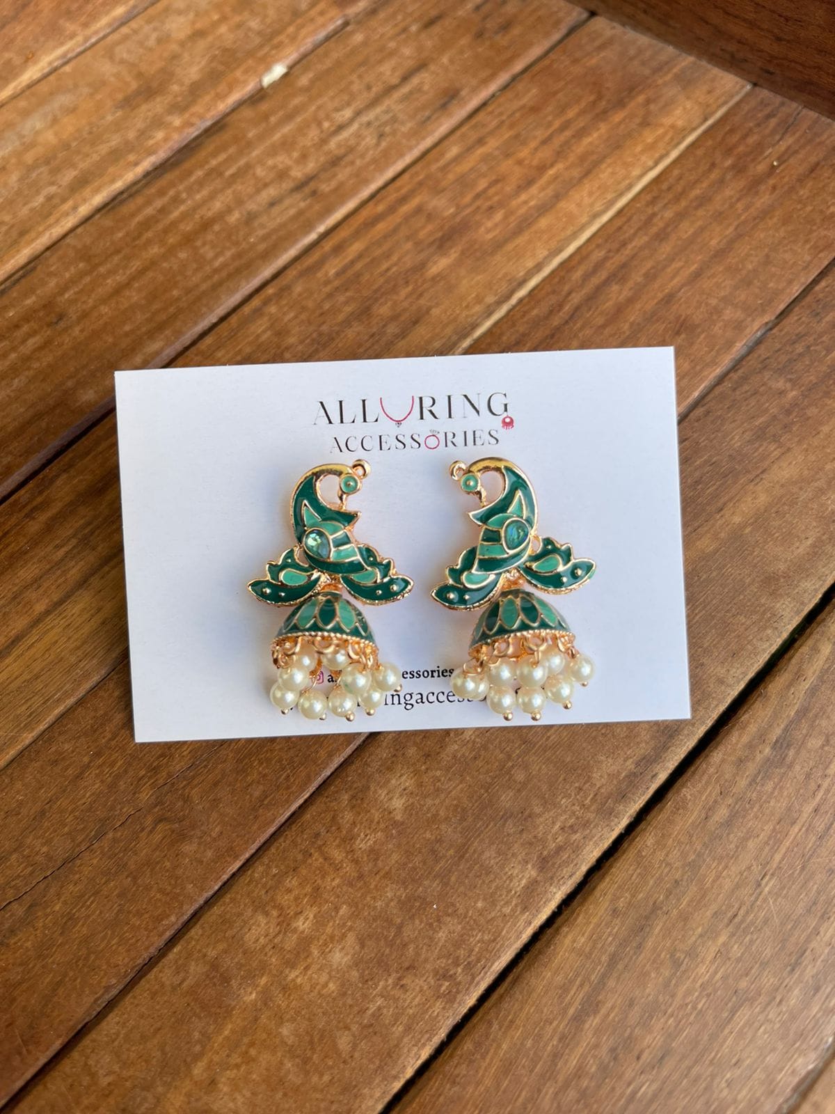 Dual peacock meenakari jhumkas - Alluring Accessories