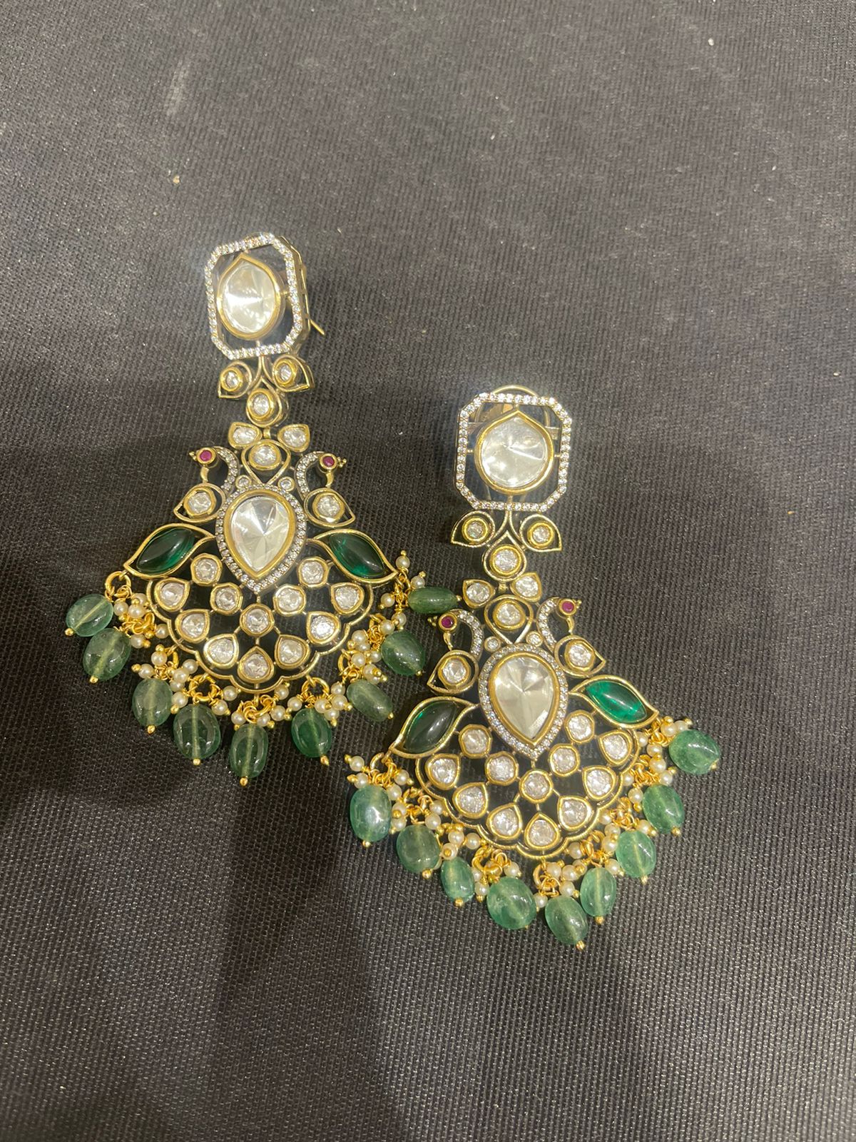 Dual peacock victorian chandbali earrings - Alluring Accessories