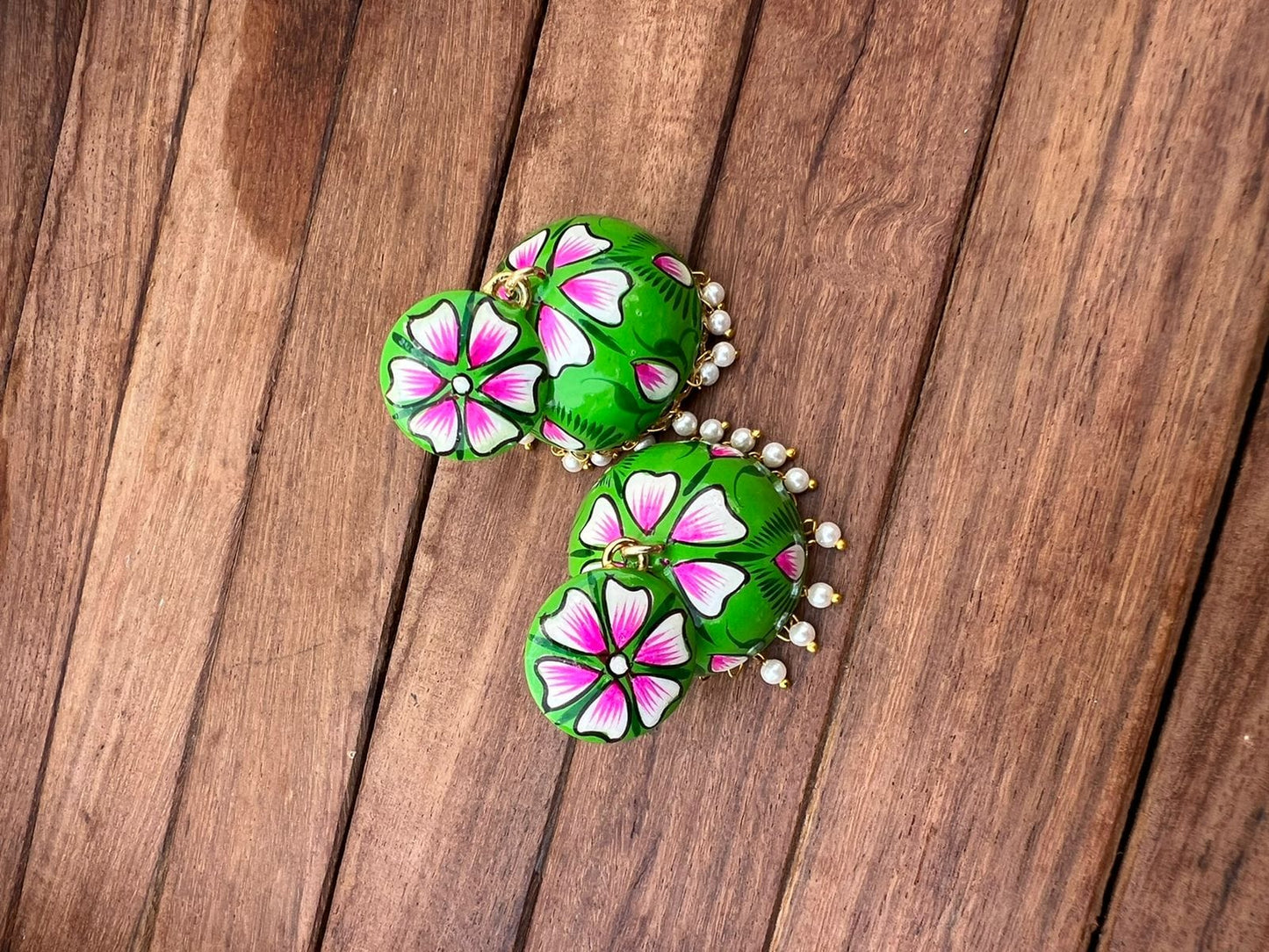 Dual shade meenawork extremely lightweight jhumkas - Alluring Accessories