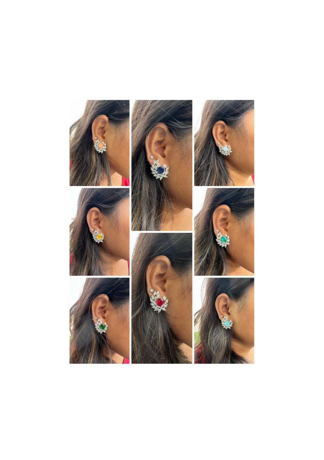 Eight colour changeable diamond studs - Alluring Accessories