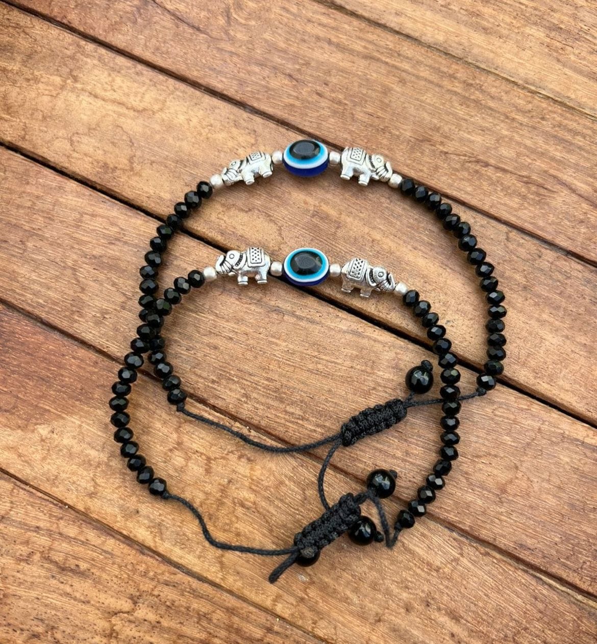 Evil eye elephant adjustable anklet/bracelet - Alluring Accessories