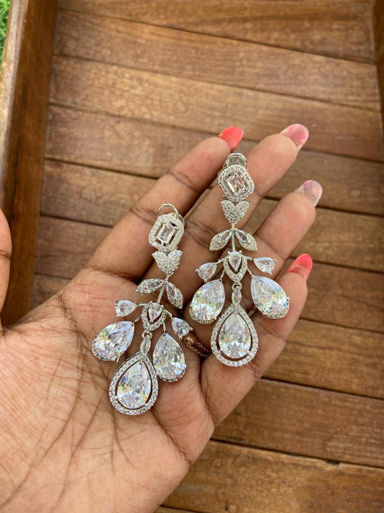 Five pearl drop zircon danglers - Alluring Accessories