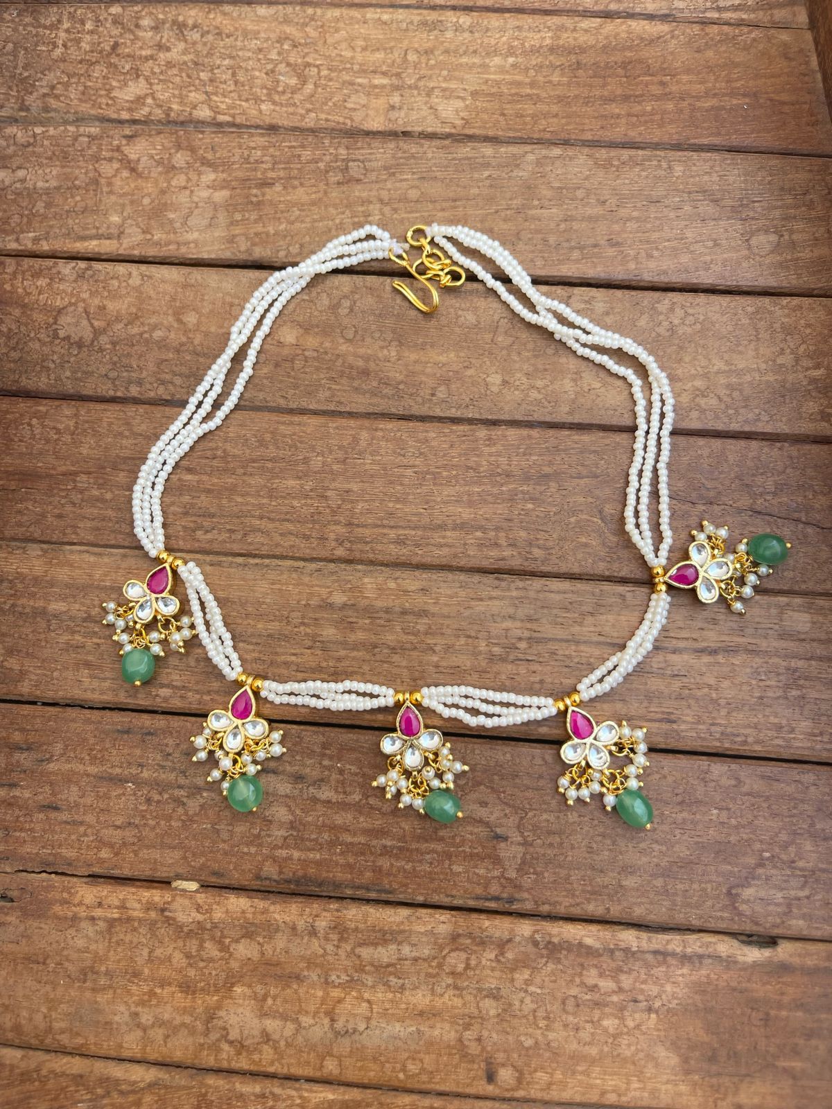 Five real Kundan drop locket necklace - Alluring Accessories