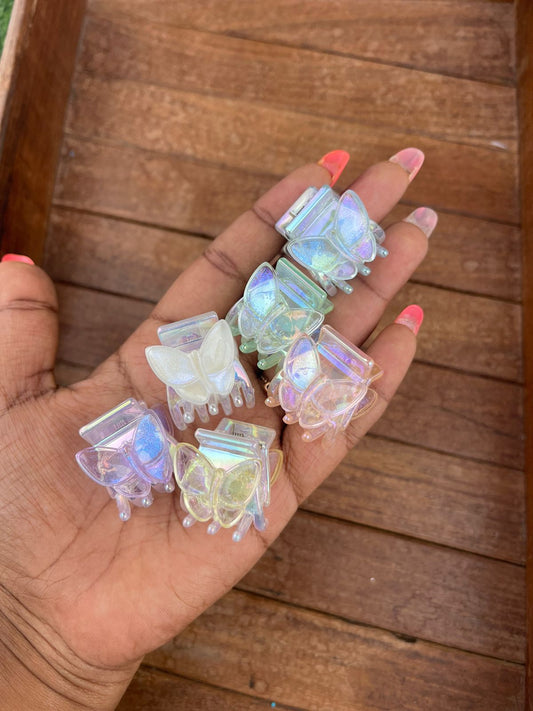 Florescent pastel cute butterfly clips - Alluring Accessories