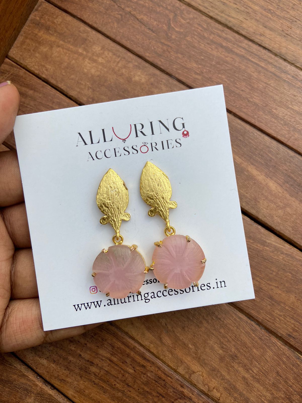 Flower embossed gold plated earrings - Alluring Accessories