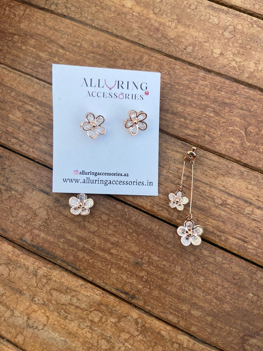 Flower front and back earrings - Alluring Accessories