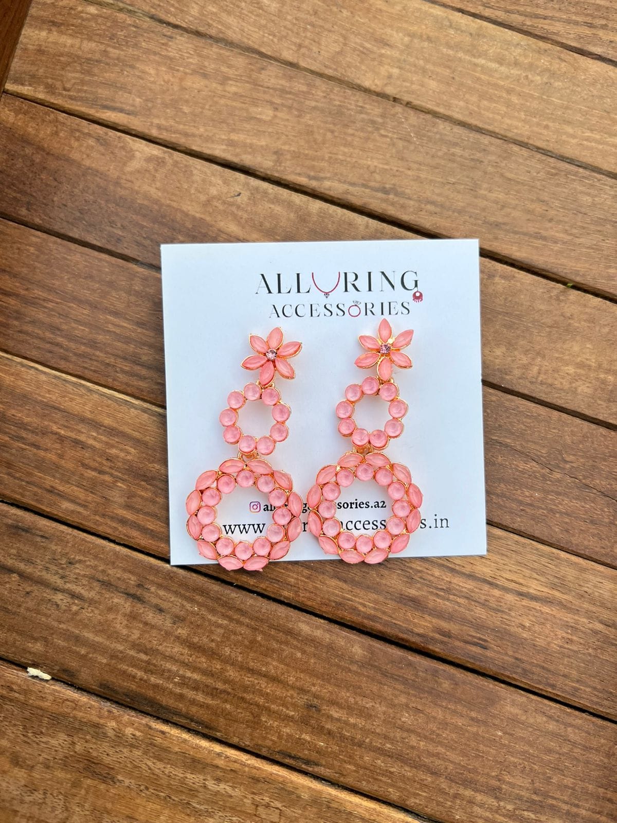 Flower two circle danglers - Alluring Accessories