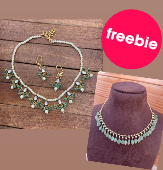Free beaded necklace with moissanite necklace - Alluring Accessories