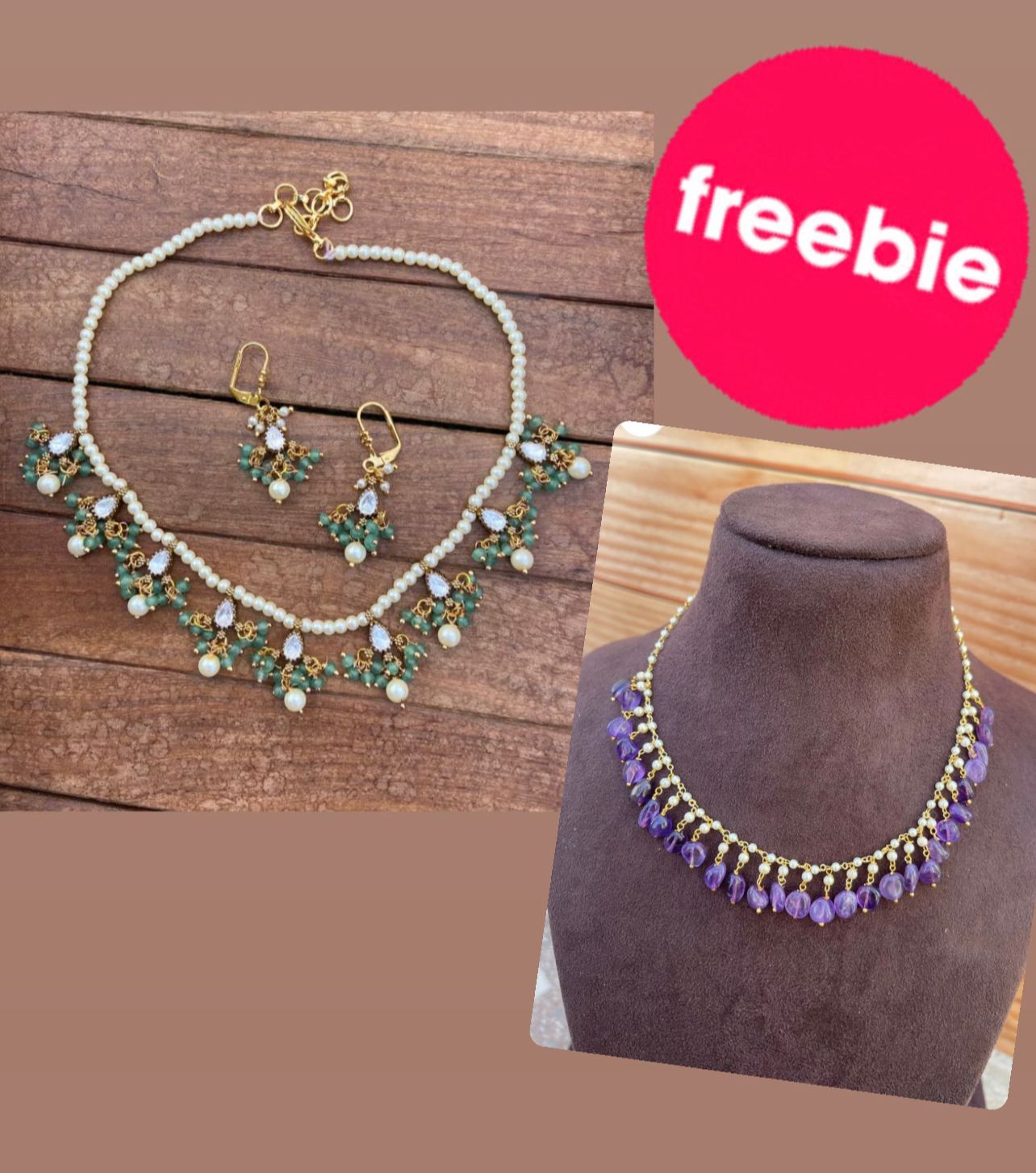 Free beaded necklace with moissanite necklace - Alluring Accessories