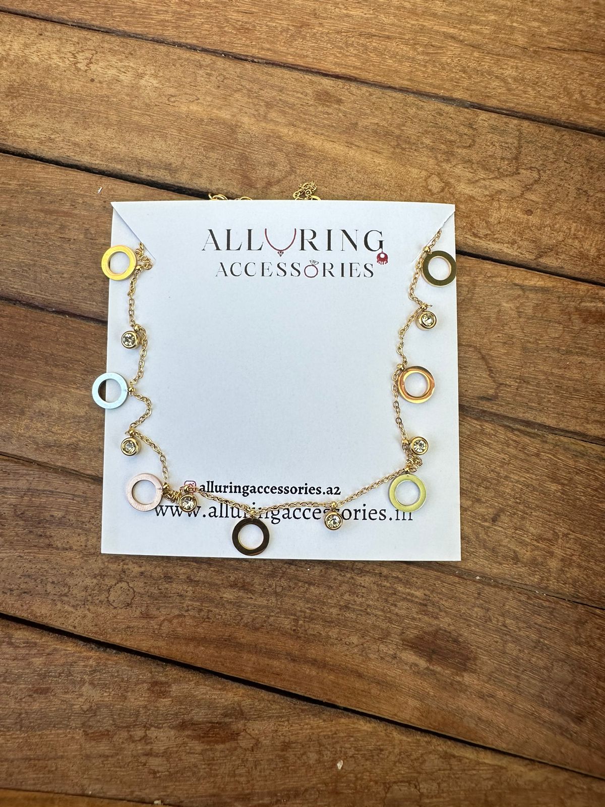 Full of circles tri coloured rosegold neckline - Alluring Accessories