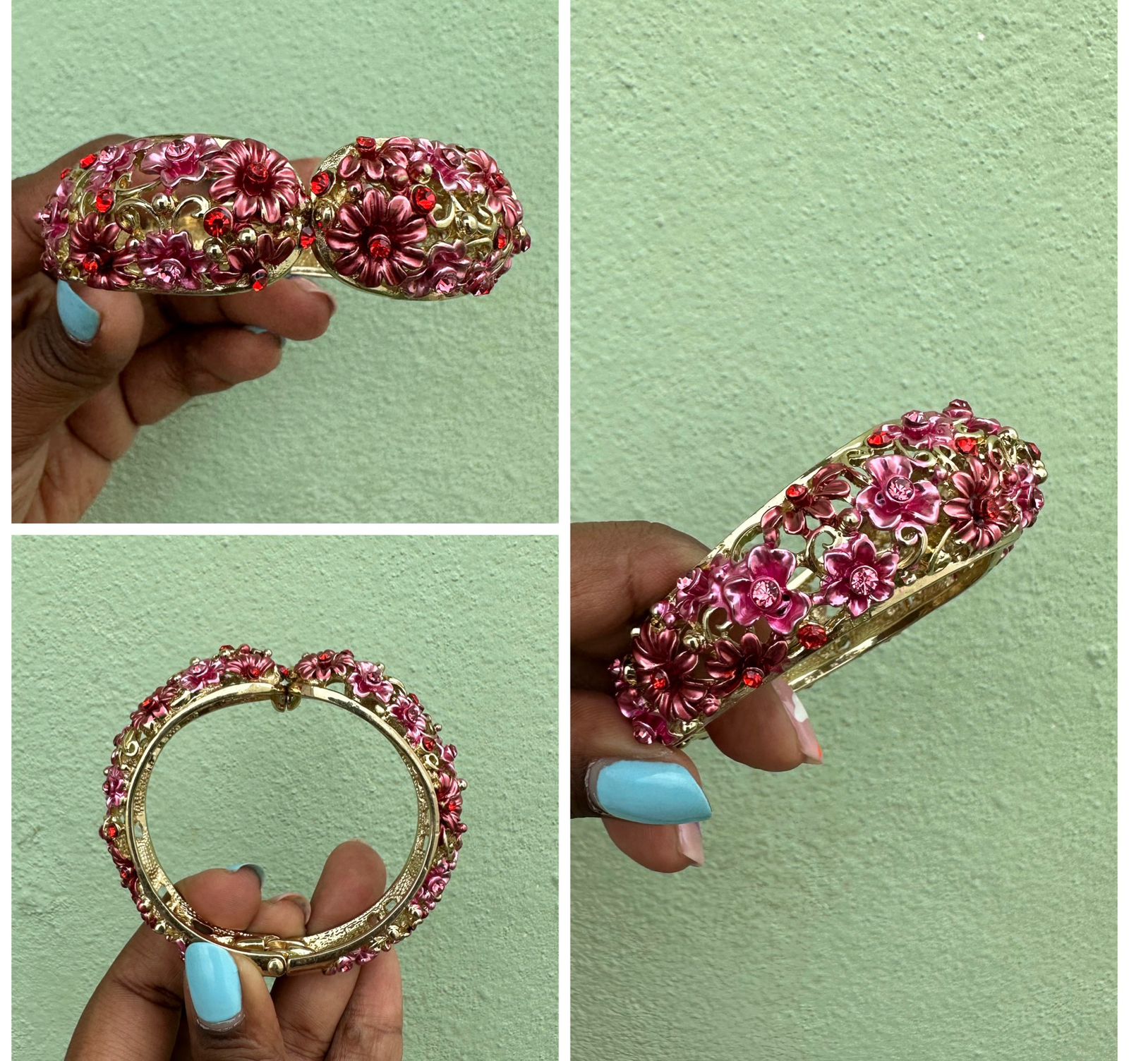 Full of flowers meenawork partywear kada - Alluring Accessories