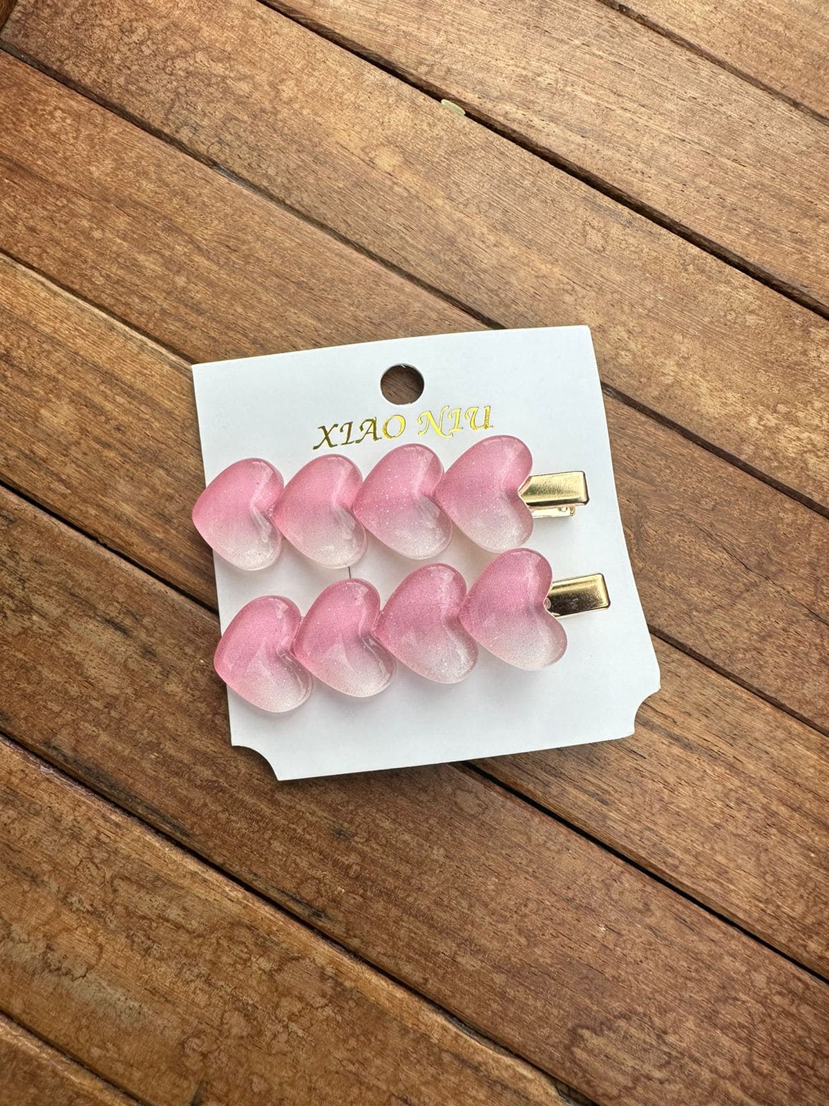 Full of hearts pink clips - Alluring Accessories