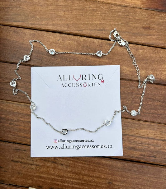 Full of hearts silver neckline - Alluring Accessories