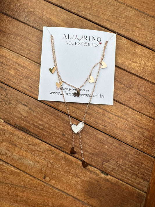 Full of hearts two layered rosegold neckline - Alluring Accessories