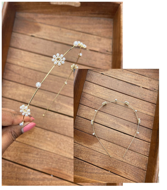 Full of leaf and flower pearl hair band - Alluring Accessories