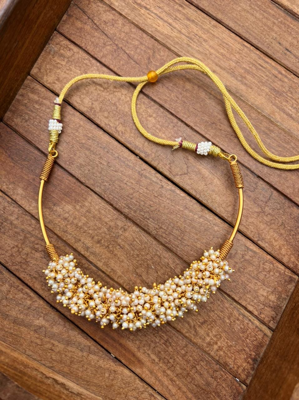 Full of pearls kante necklace - Alluring Accessories