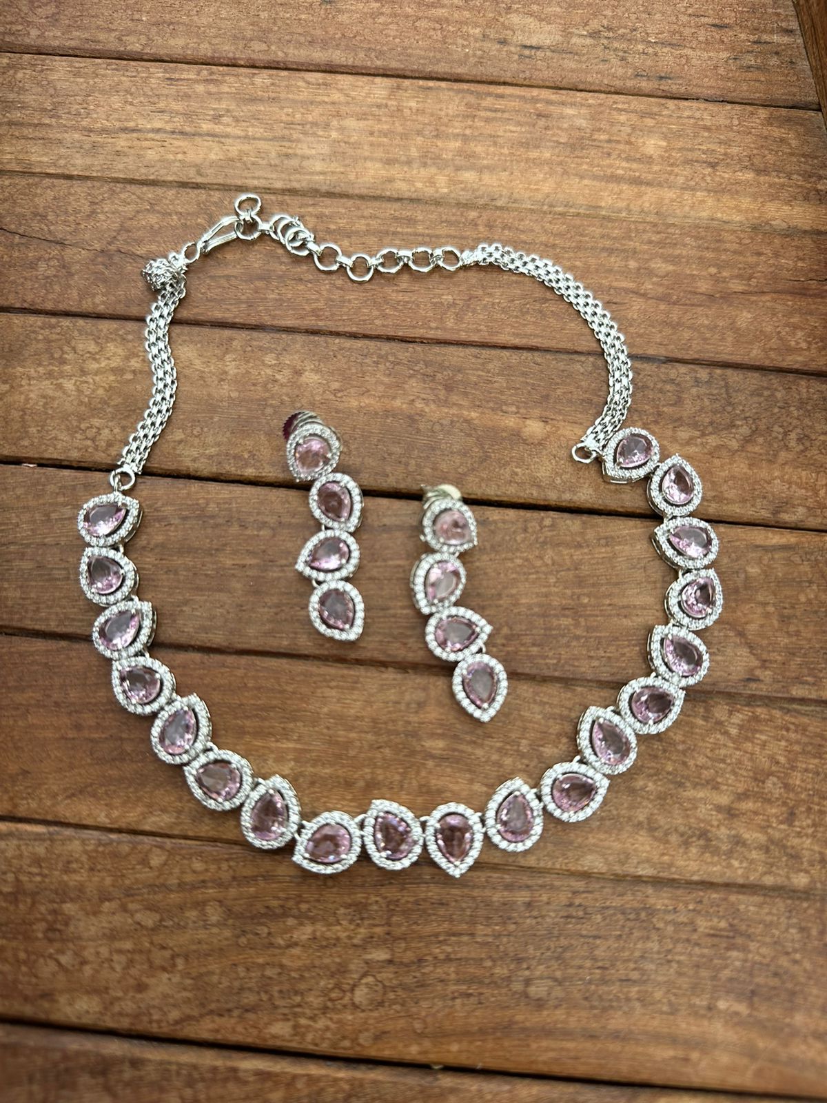 Full of pearls shaped diamond finish necklace - Alluring Accessories