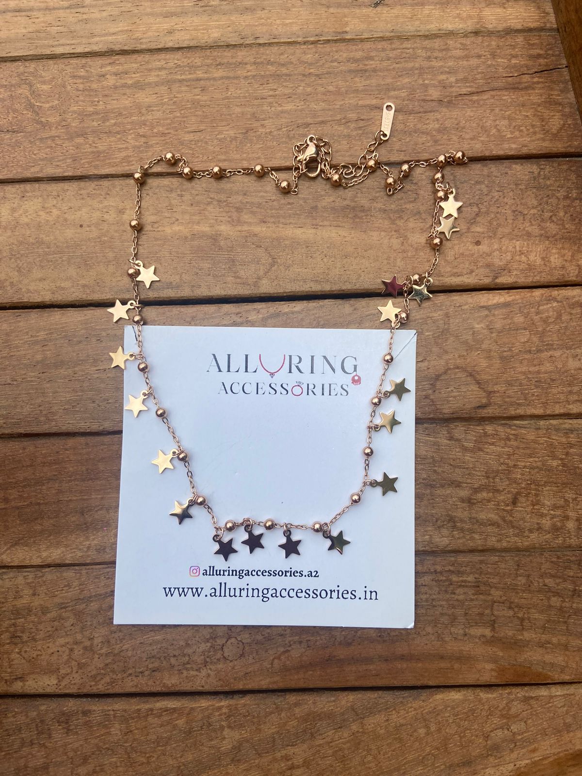 Full of stars rosegold stainless steel neckline - Alluring Accessories