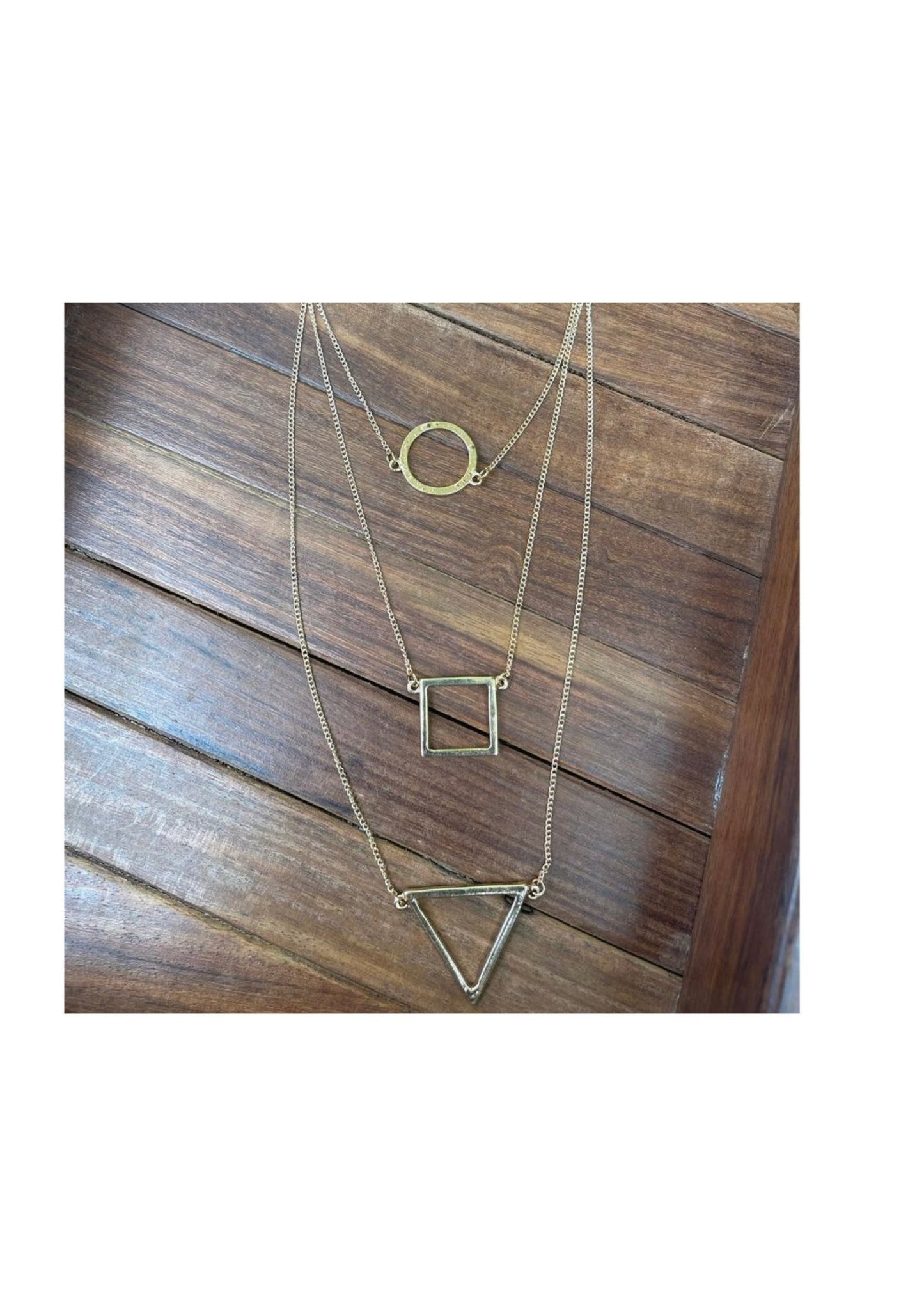 Geometrical shape three layered chain - Alluring Accessories