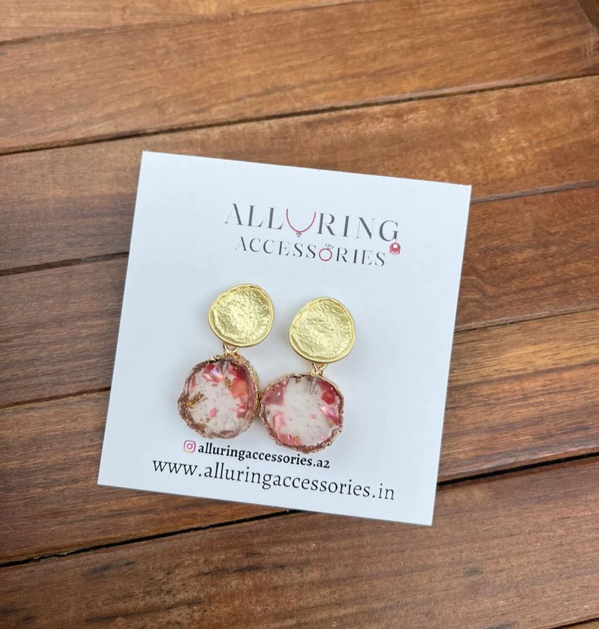 Gold foil transparent Earrings - Alluring Accessories