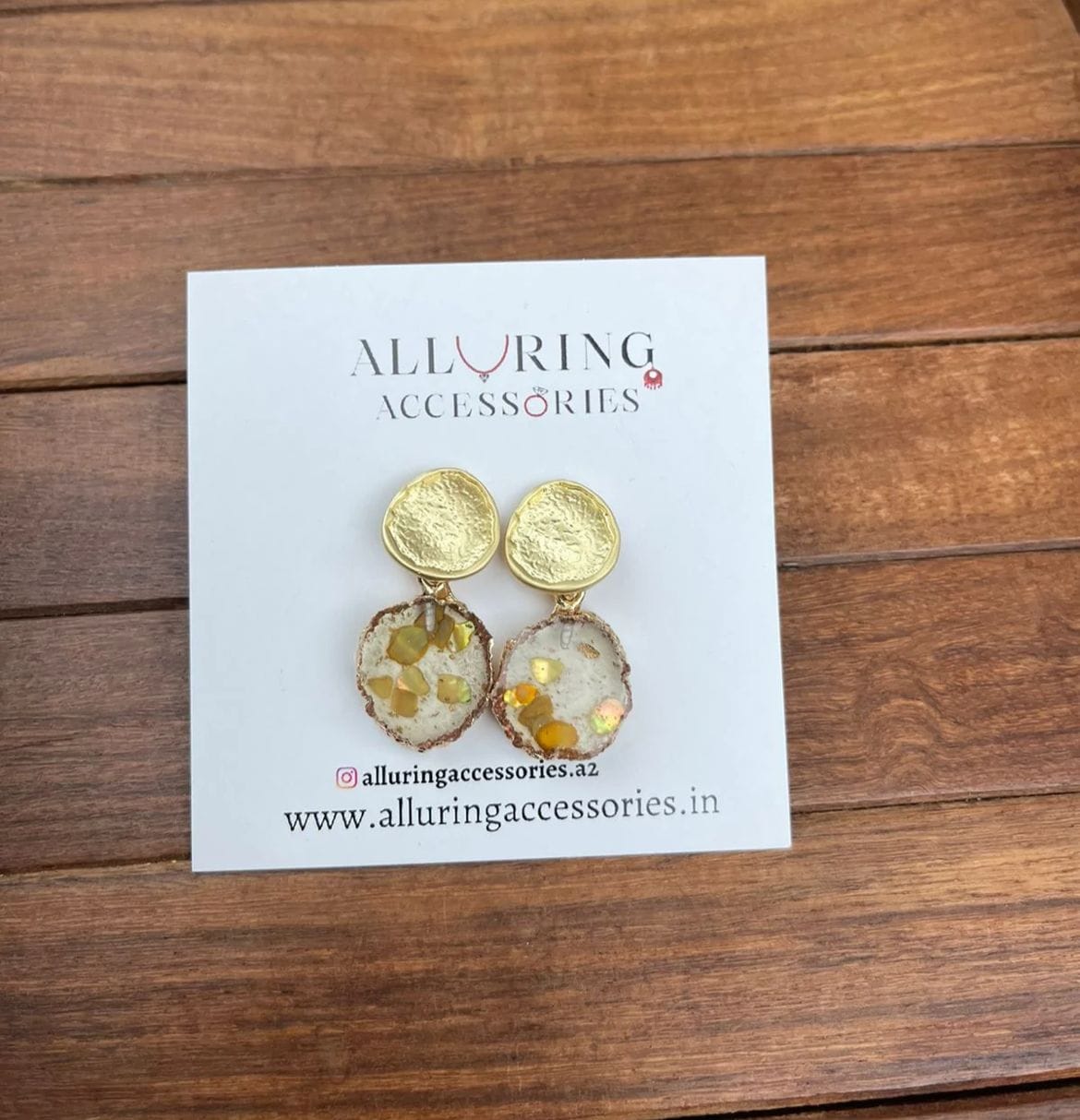 Gold foil transparent Earrings - Alluring Accessories